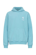 Blue Cotton Embroidered A-T FIVE Hoodie