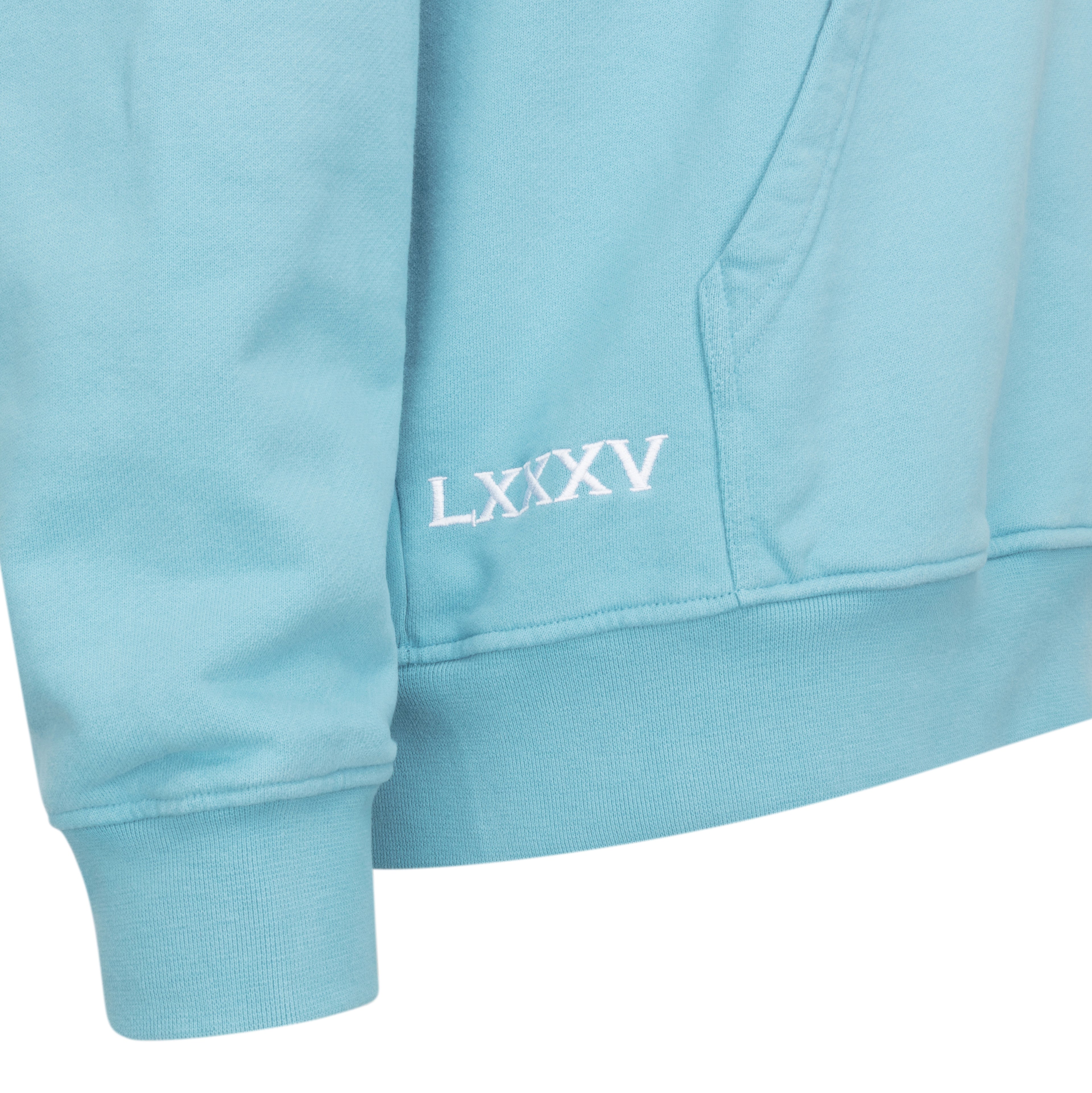Blue Cotton Embroidered A-T FIVE Hoodie