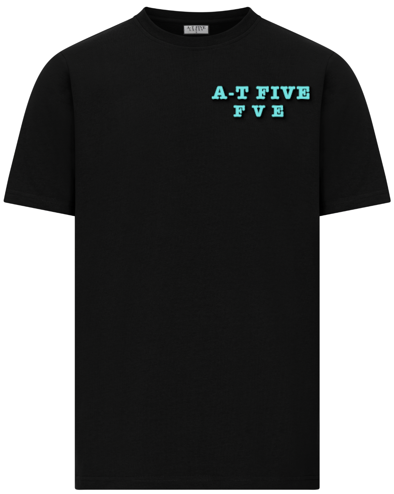 pixel text back printed T Shirt a t five